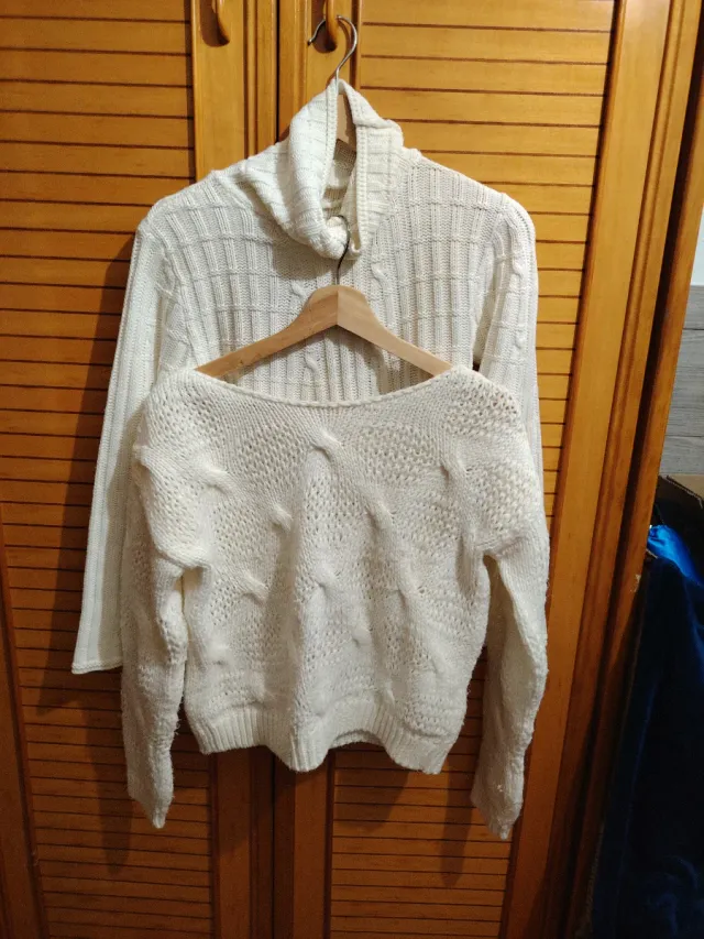 Lote 2 jerseys mujer punto blanco