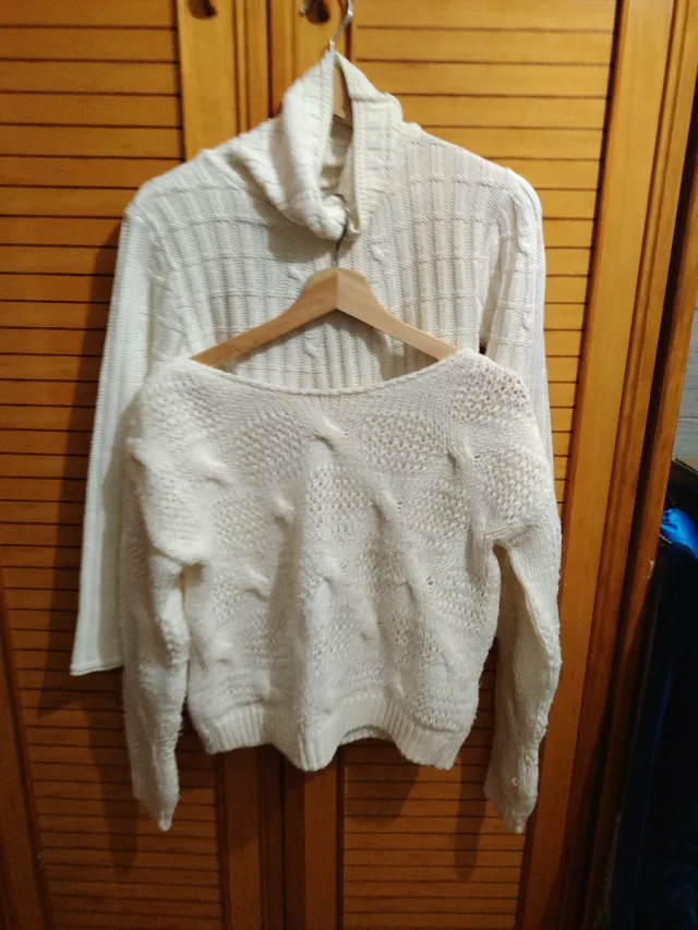 Lote 2 jerseys mujer punto blanco
