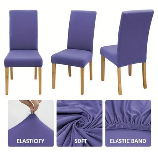 Pack 4 fundas sillas elásticas moradas. Nuevas
