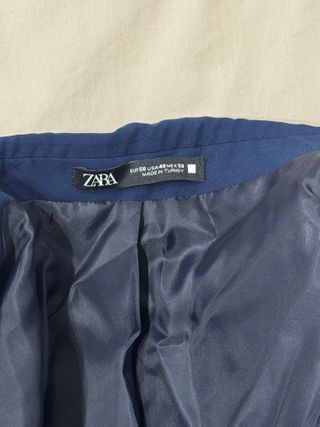 Chaqueta de traje Zara azul talla 50