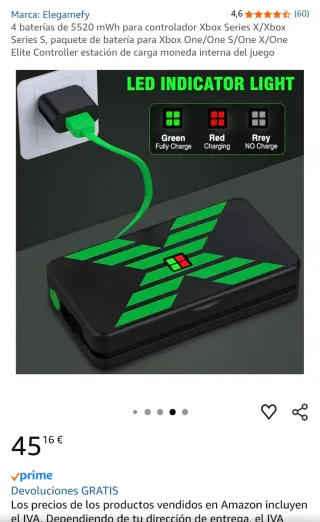 Base Carga + 4 Baterías Xbox + Regalo