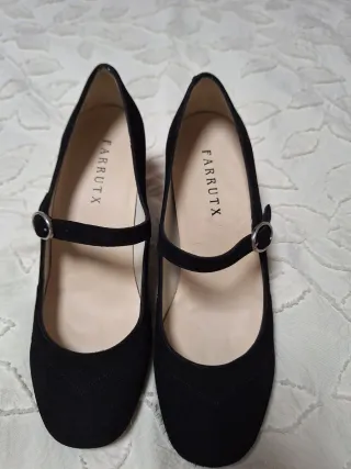 Sandalias Farrutx con Tacón Madera Negro