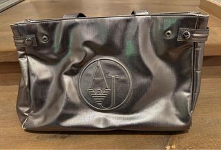Borsa Armani Argento Logo AJ