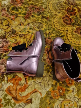 Stivaletti donna rosa metallizzato