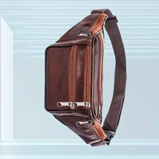 Riñonera bolso cartera cuero auténtico