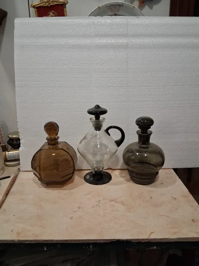 3 Licoreras Vintage Cristal Años 30