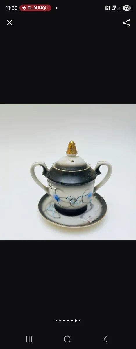 Juego café japonés dragón relieve vintage