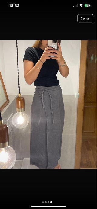 Falda Lino Gris