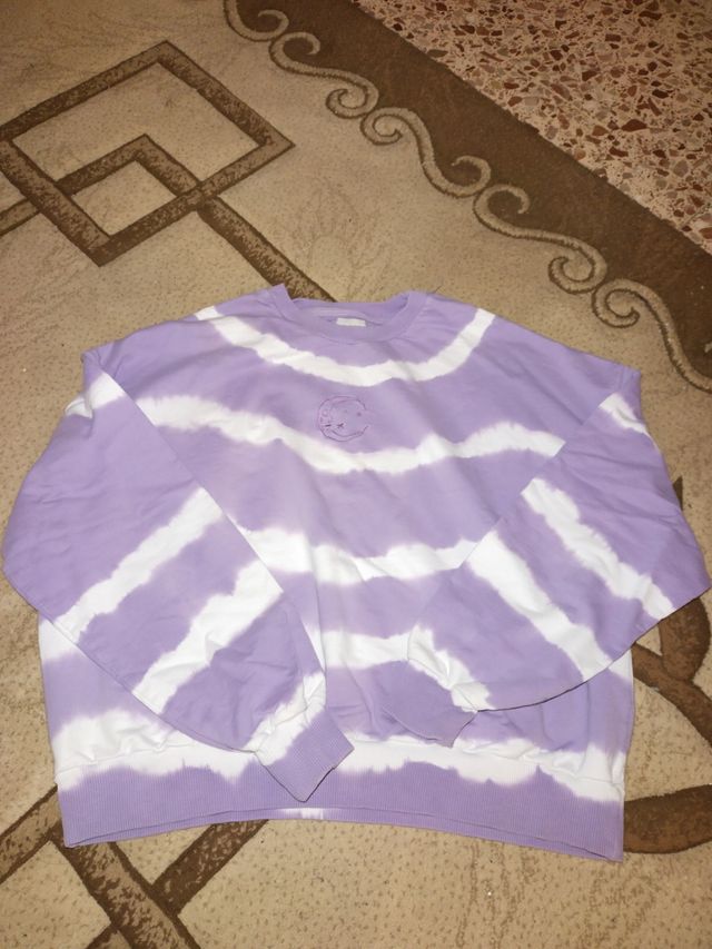 Sudadera tie-dye lila y blanco