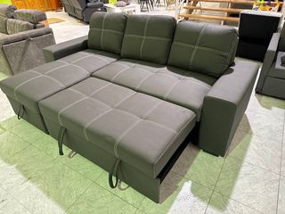 Sofá Convertible con Chaise Longue y Arcón