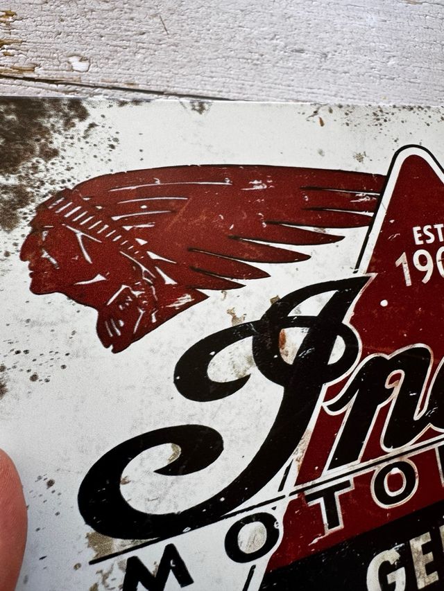 CARTEL PLACA INDIAN MOTORCYCLE PARTS & ACCESORIES