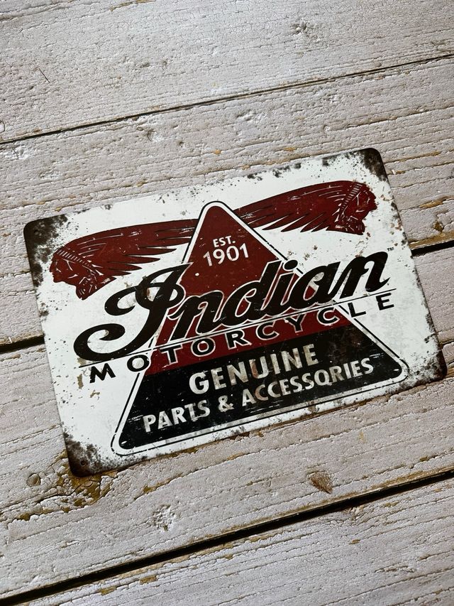 CARTEL PLACA INDIAN MOTORCYCLE PARTS & ACCESORIES