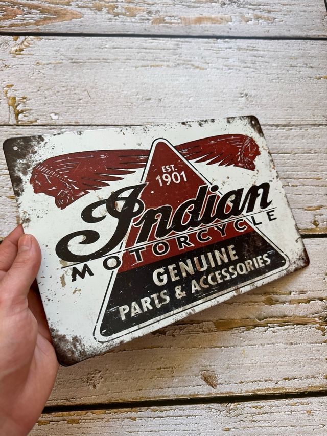 CARTEL PLACA INDIAN MOTORCYCLE PARTS & ACCESORIES