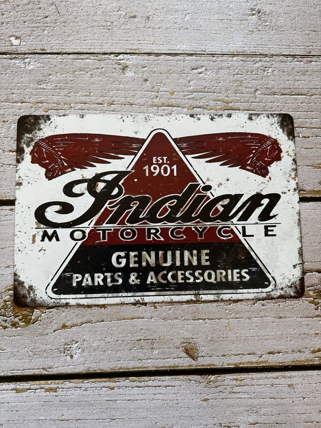CARTEL PLACA INDIAN MOTORCYCLE PARTS & ACCESORIES