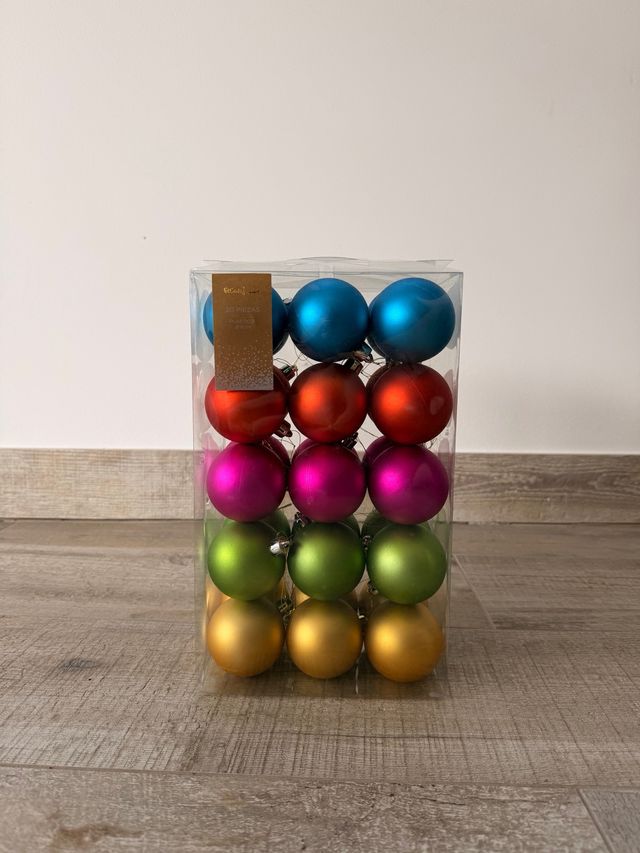 Esferas Navideñas Plástico Multicolor