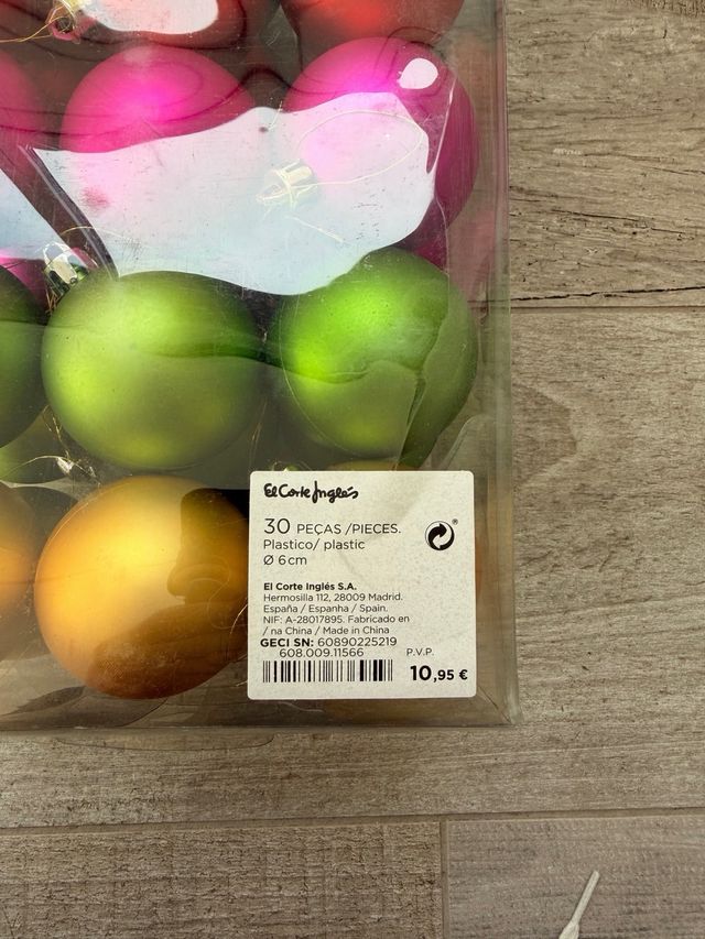 Esferas Navideñas Plástico Multicolor