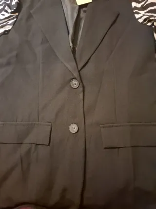 Blazer Negro Mangas Animal Print