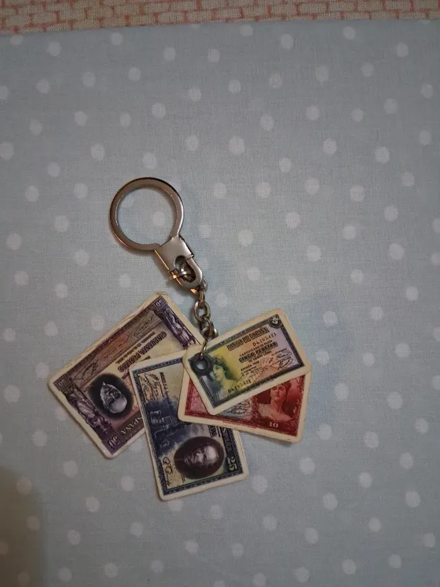Portachiavi con banconote di Spagna antica