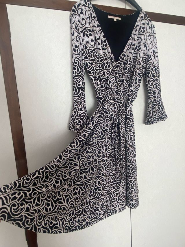 Vestido estampado blanco y negro