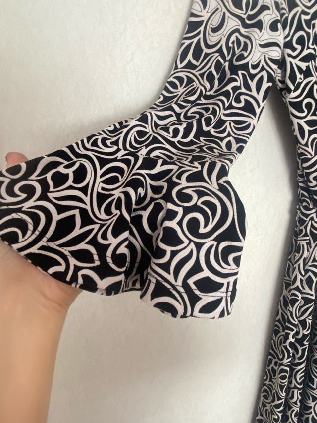 Vestido estampado blanco y negro