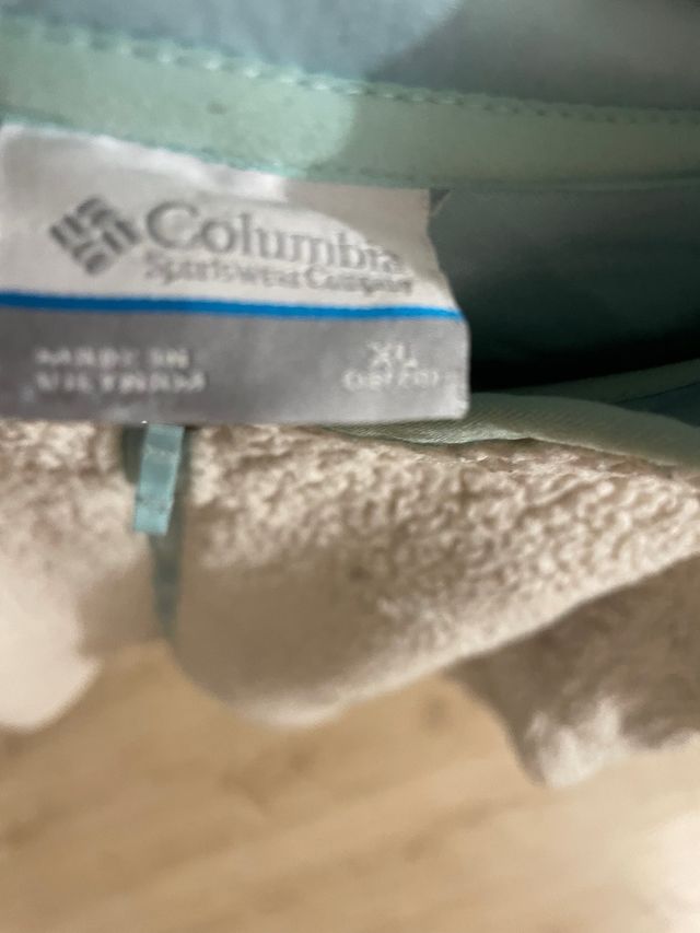 Chaqueta Columbia Beige y Turquesa