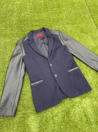 Americana Hugo Boss Cuero Sintético Negro/Rojo