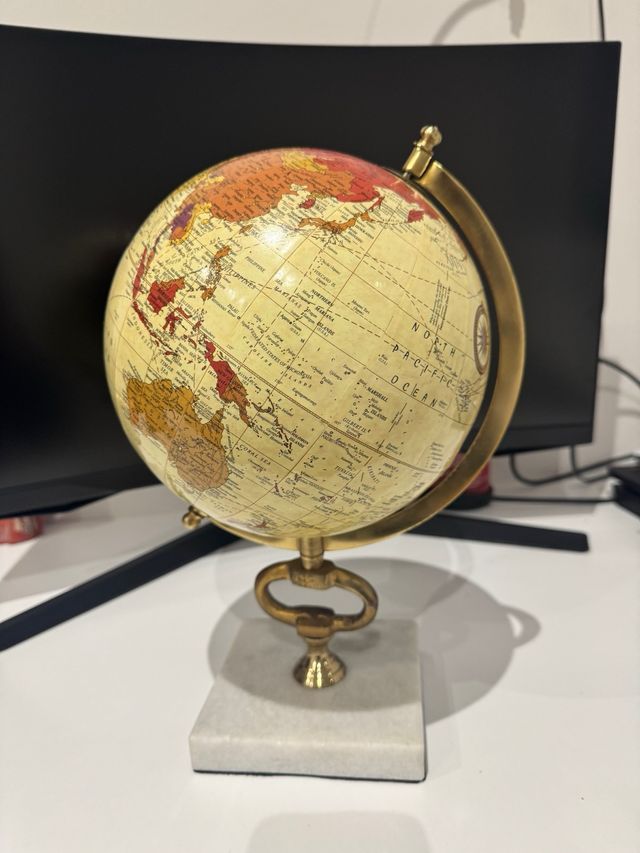 Globo terráqueo decorativo Colores dorado beige...