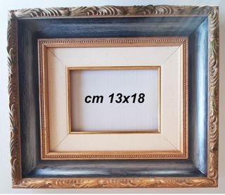 Cornice classica oro e blu avio 13x18 cm