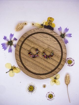 Pendientes Aro Multicolor Abalorios