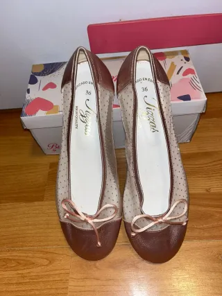 Manoletinas Tigris tul transparente talla 36.