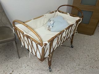 Moisés de bambú XL con ruedas