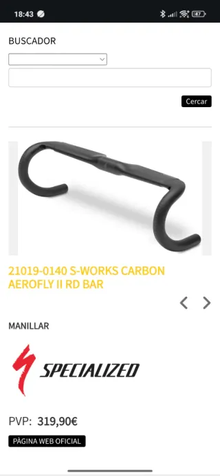 Manillar S-Works Aerofly II Carbono