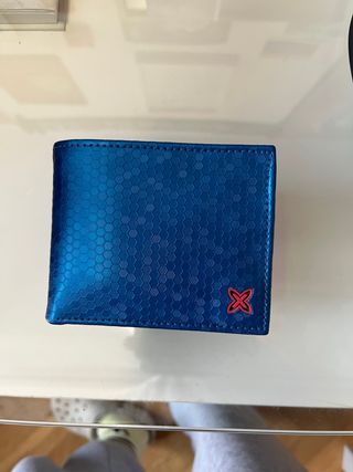 Cartera Múnich Azul Hexagonal