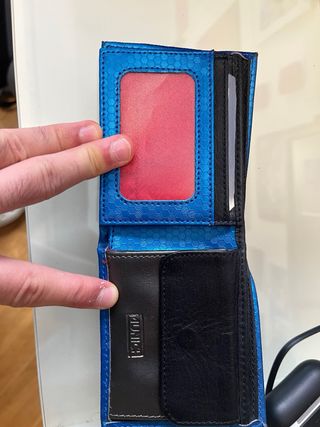 Cartera Múnich Azul Hexagonal