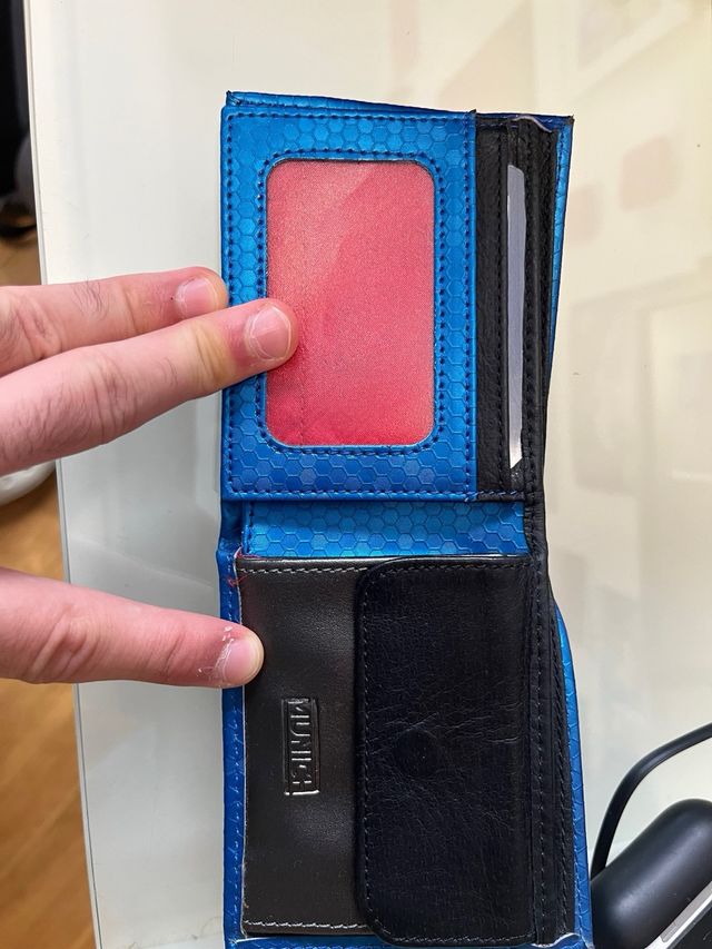 Cartera Múnich Azul Hexagonal