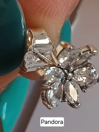 Pendientes Pandora Flor Transparente