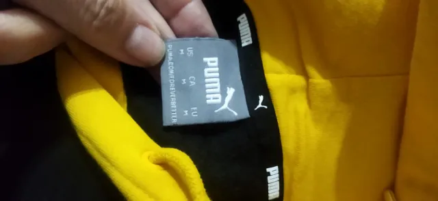 Sudadera Puma Hombre con capucha Negra y Amarilla