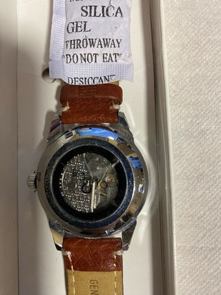 Omega Reloj Automático Caja Marrón Plata