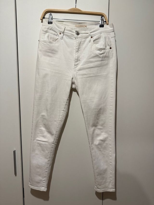Vaqueros Levis Pitillo Blancos Talla L