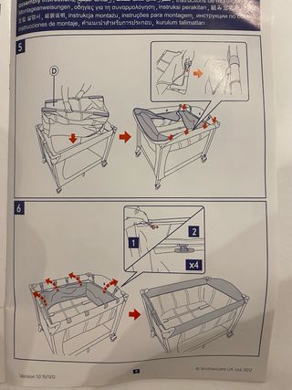 Cuna de viaje con cambiador, colchón , plegable