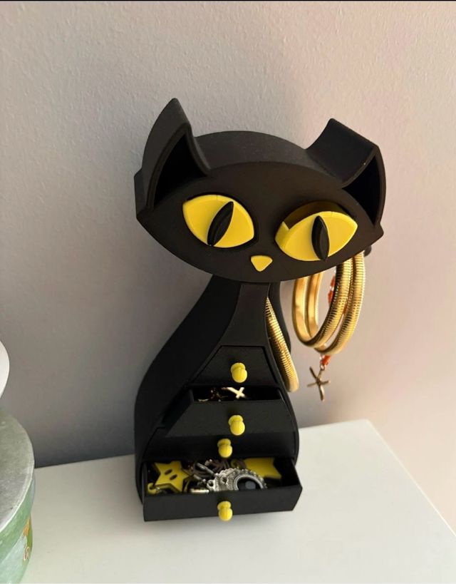 Portagioie Gatto Nero con Cassetti