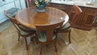 Mesa comedor extensible madera estilo clásico