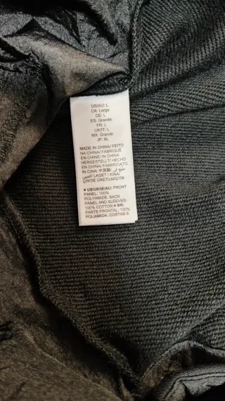 Chaqueta/Chaleco  Negra de algodón unisex