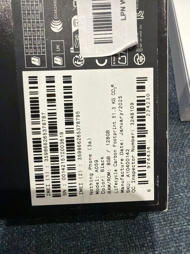 Nothing Phone (3a) 128GB Negro/Gris