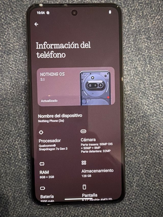 Nothing Phone (3a) 128GB Negro/Gris