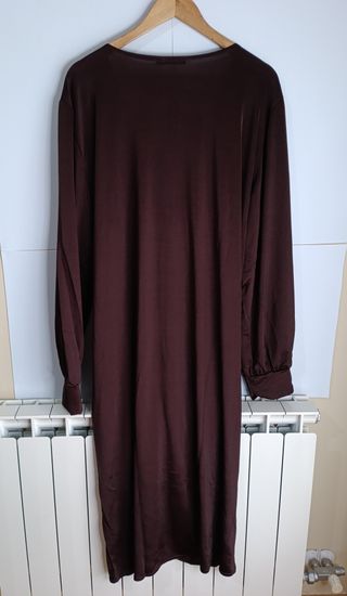 Elegante vestido marrón chocolate talla 54