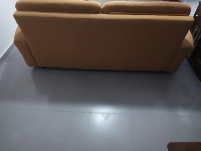 Sofá 3 plazas naranja tela