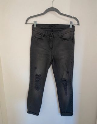 Jeans skinny grigi donna strappati