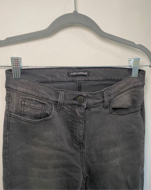 Jeans skinny grigi donna strappati