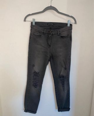 Jeans skinny grigi donna strappati
